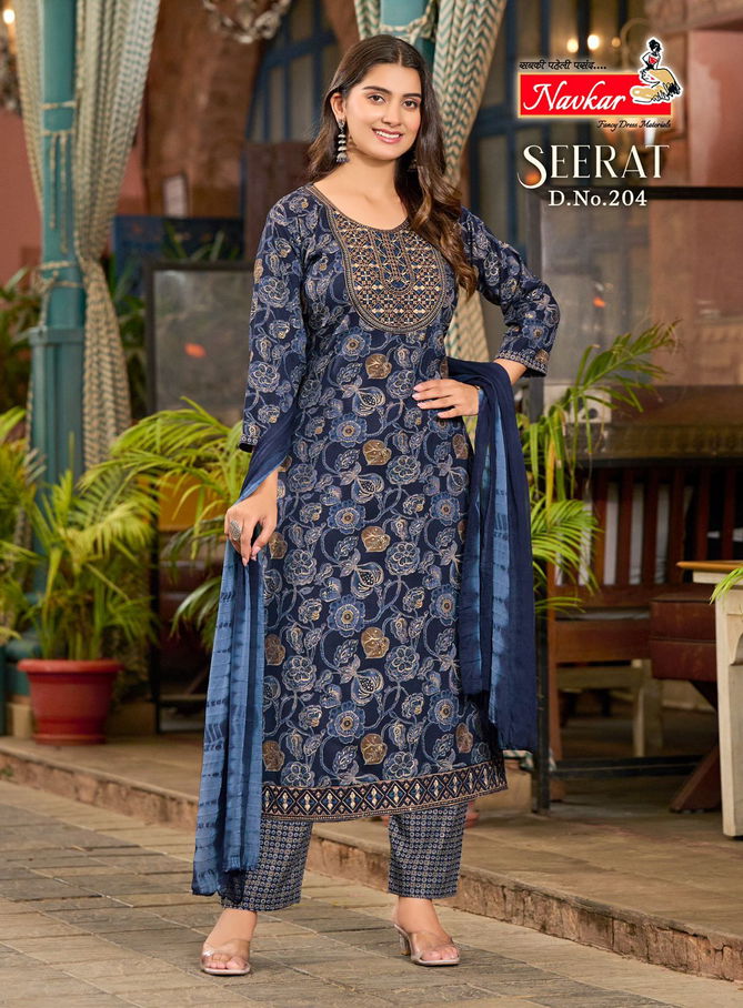 Seerat Vol 2 By Navkar Rayon Foil Printed Kurti With Bottom Dupatta Wholesale Online
